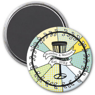 Disc Golf Personalized Couple Established Date   Magnet