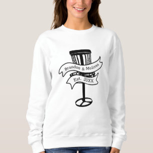 Disc Golf Personalized Couple Established Date Sweatshirt