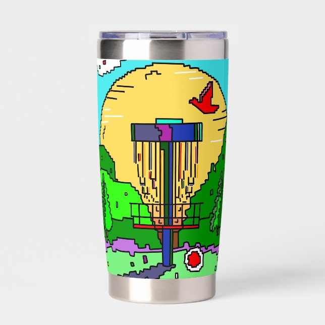 Disc Golf Pixel Art Insulated Tumbler (Front)