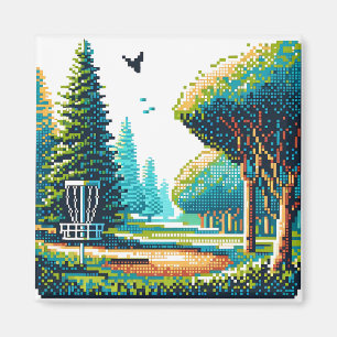 Disc Golf Pixel Art  Magnet