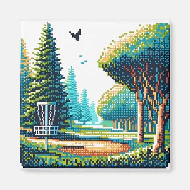 Disc Golf Pixel Art  Magnet (Front)