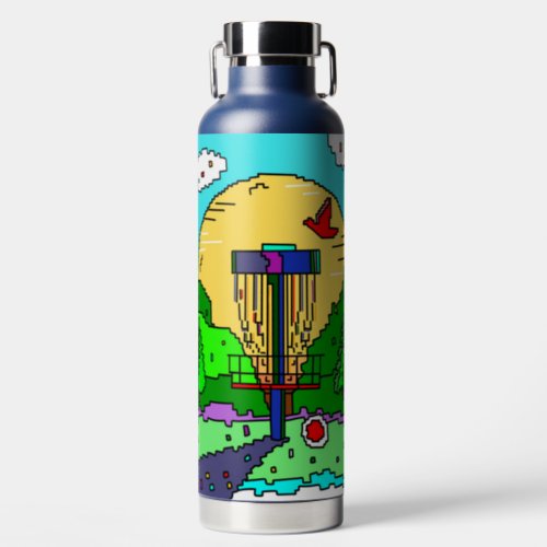 Disc Golf Pixel Art Water Bottle
