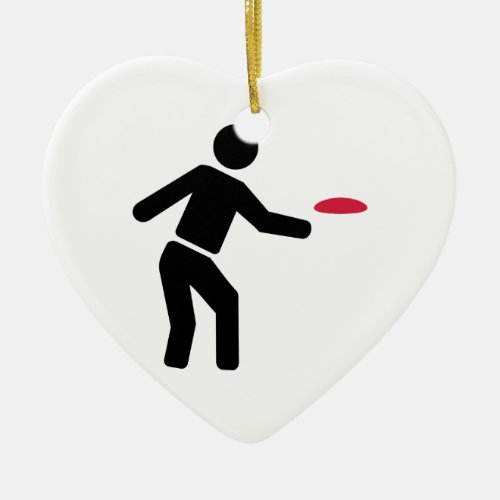 Disc golf player ceramic ornament