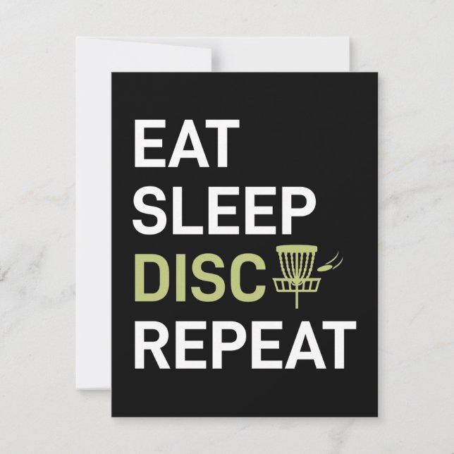 Disc Golf Player | Eat Sleep Disc Golf Repeat Note Card (Front)