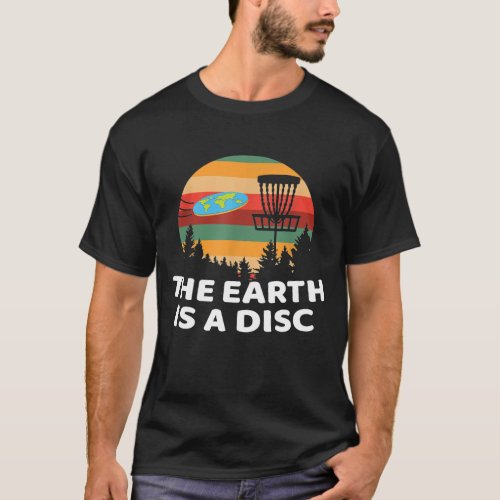 Disc Golf Player Flat Earth T_Shirt