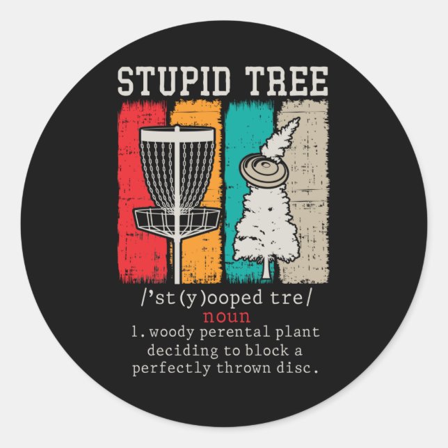Disc Golf Player Frisbee Disc Golfing Definition Classic Round Sticker (Front)