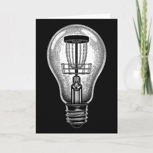 Disc Golf Player Light Bulb Sket Good Idea Golfer Card