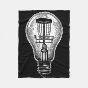 Disc Golf Player Light Bulb Sket Good Idea Golfer Fleece Blanket