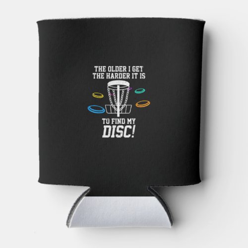 Disc Golf Player Older Golfer Funny Golfing Can Cooler