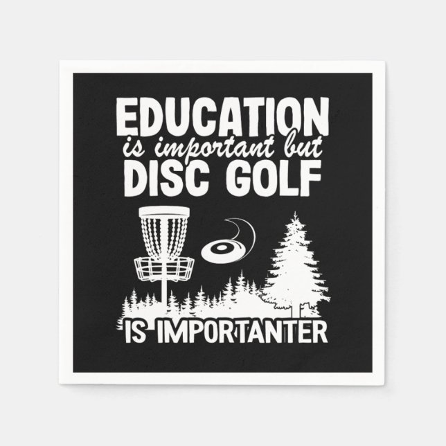 Disc Golf Player Quotes Funny Disc Golfer Gift Napkins (Front)