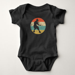 Disc Golf Player Silhouette Retro Sports Baby Bodysuit