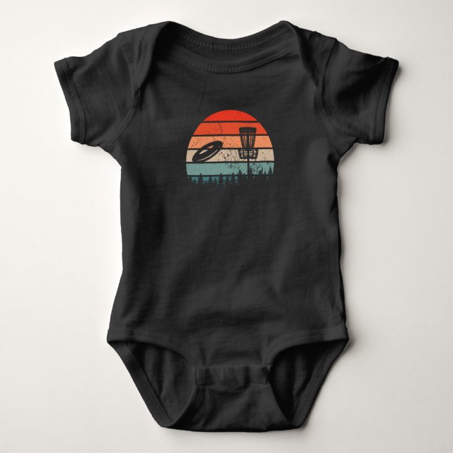 Disc Golf Retro Baby Bodysuit (Front)