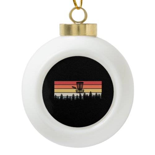 Disc Golf Retro Ceramic Ball Christmas Ornament