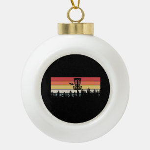 Disc Golf Retro Ceramic Ball Christmas Ornament