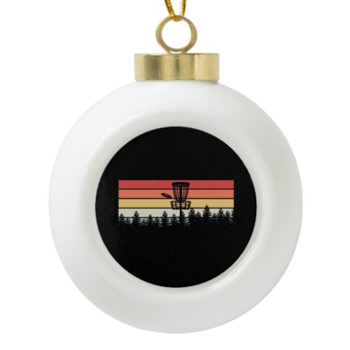 Disc Golf Retro Ceramic Ball Christmas Ornament
