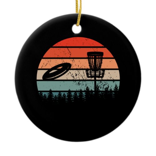 Disc Golf Retro Ceramic Ornament