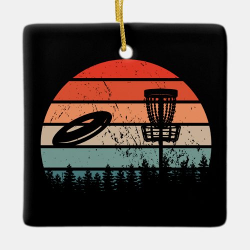 Disc Golf Retro Ceramic Ornament