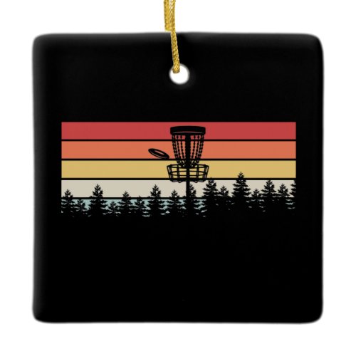Disc Golf Retro Ceramic Ornament