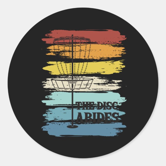 Disc Golf Retro Classic Round Sticker (Front)