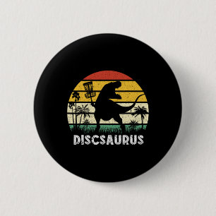 Disc Golf Retro Dinosaur Disc Golf Player Frolf Fl Button