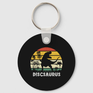Disc Golf Retro Dinosaur Disc Golf Player Frolf Fl Keychain