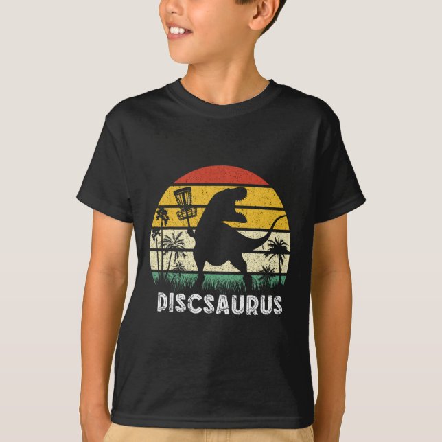 Disc Golf Retro Dinosaur Disc Golf Player Frolf Fl T-Shirt (Front)