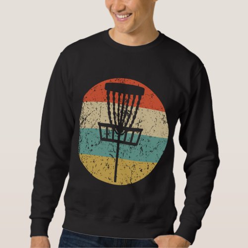 Disc Golf Retro Disc Golf Basket Hooded Sweatshirt