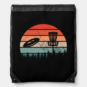 Disc Golf Retro Drawstring Bag