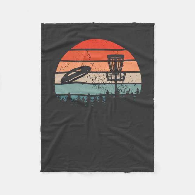 Disc Golf Retro Fleece Blanket (Front)