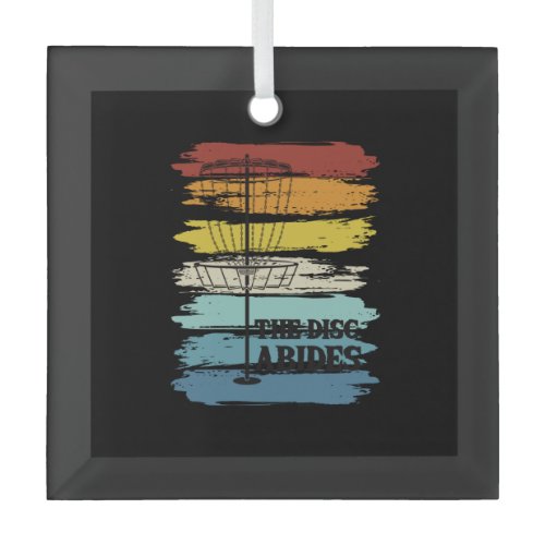 Disc Golf Retro Glass Ornament