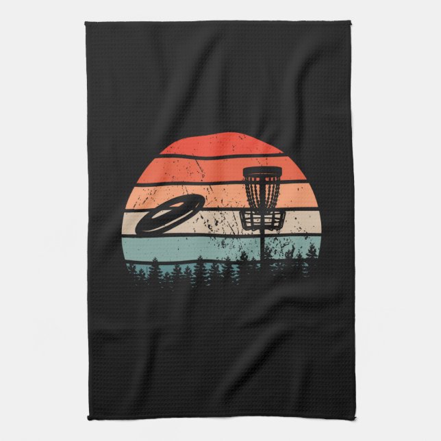 Disc Golf Retro Kitchen Towel (Vertical)