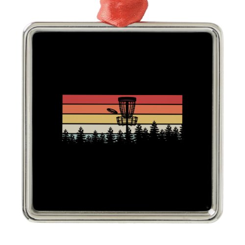 Disc Golf Retro Metal Ornament
