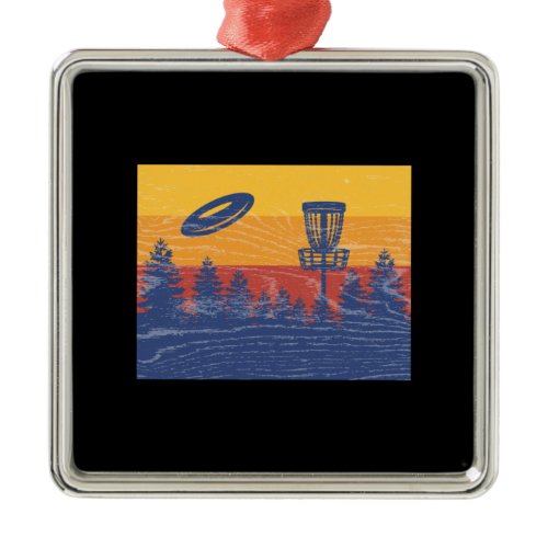 Disc Golf Retro Metal Ornament