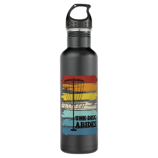 Disc Golf Retro Stainless Steel Water Bottle (Front)
