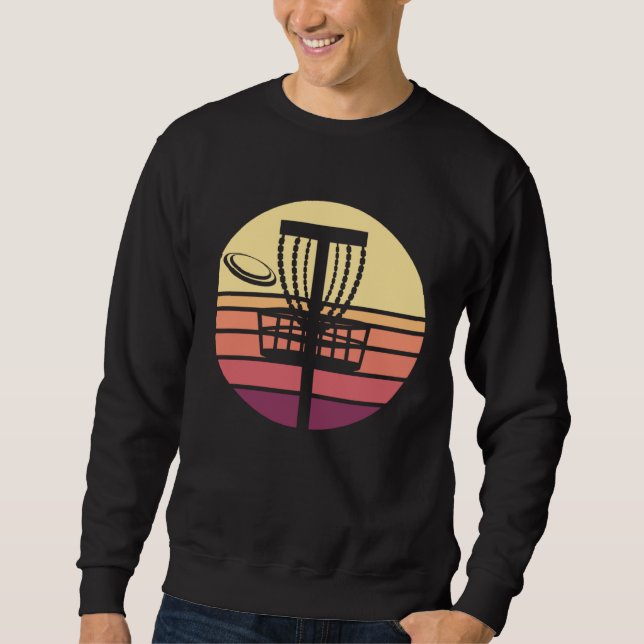 Disc Golf Retro Sunset Sweatshirt (Front)