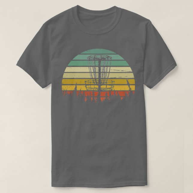 Disc Golf retro sunset T-Shirt (Design Front)