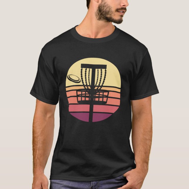 Disc Golf Retro Sunset T-Shirt (Front)