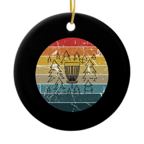 Disc Golf Retro Vintage Ceramic Ornament