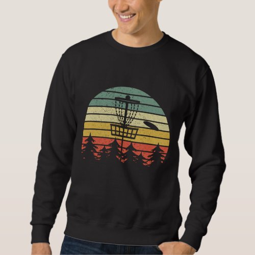 Disc Golf Retro Vintage Frisbee Design Sweatshirt