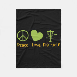 Disc Golf Retro Vintage Men Women, True Peace Love Fleece Blanket