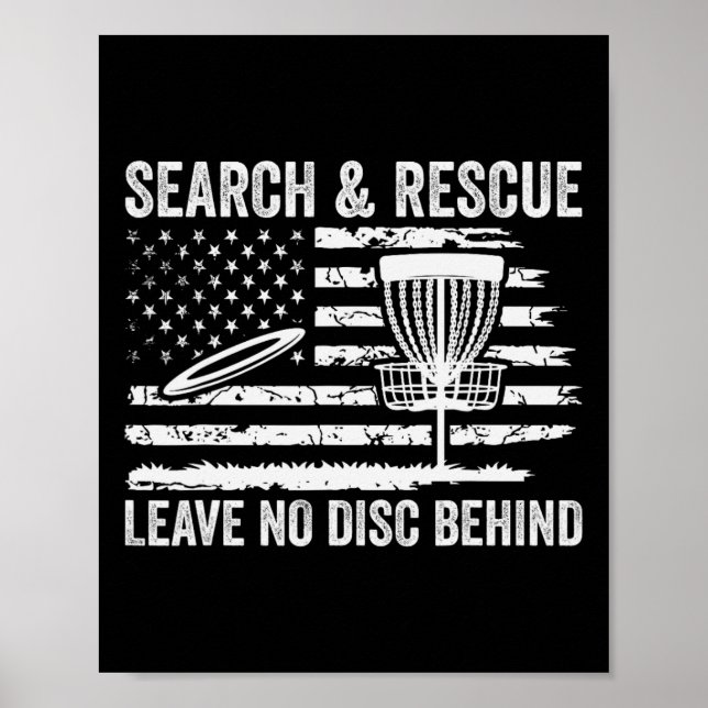 Disc Golf Search And Rescue Leave No Disc Behind M Poster (Front)