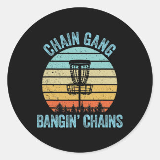 Disc Golf Shirt Funny Chain Retro Disc Golf Gift Classic Round Sticker