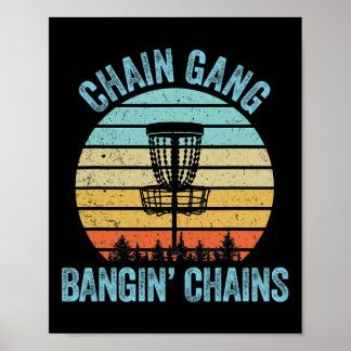 Disc Golf Shirt Funny Chain Retro Disc Golf Gift Poster
