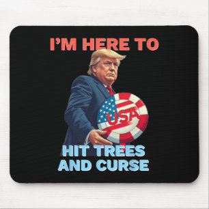 Disc Golf Shirt Funny Hit Trees And Curse Retro Di Mouse Pad