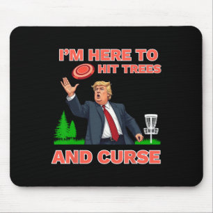 Disc Golf Shirt Funny Hit Trees And Curse Retro Di Mouse Pad