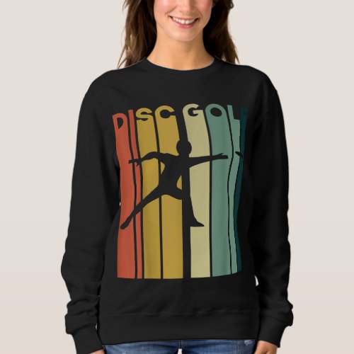 Disc Golf Silhouette Retro Vintage 70s 80s Sweatshirt