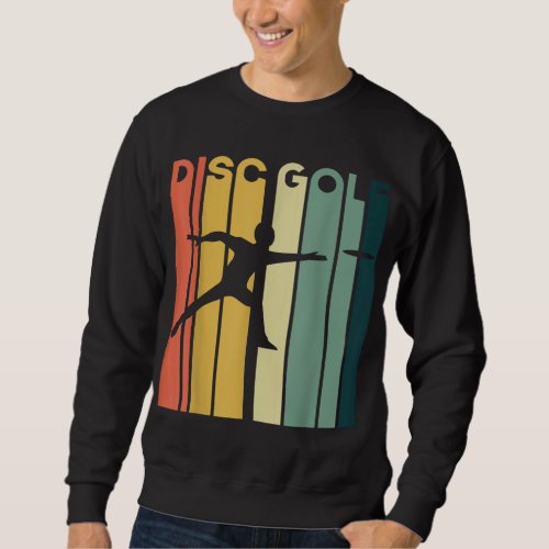 Disc Golf Silhouette Retro Vintage 70s 80s Sweatshirt