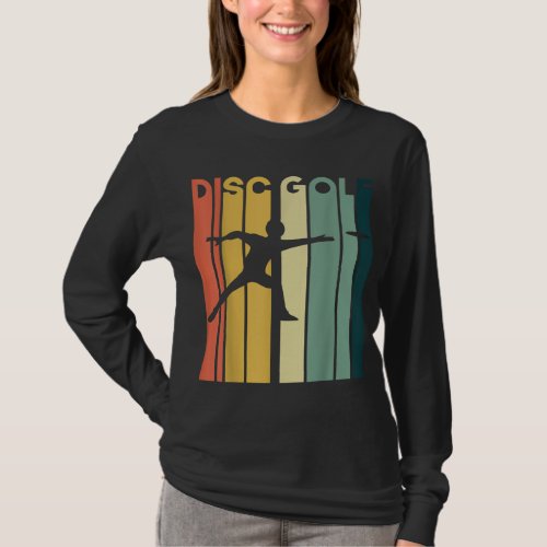 Disc Golf Silhouette Retro Vintage 70s 80s T_Shirt