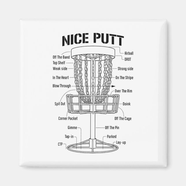 Disc Golf Sket Nice Putt Funny Putting Jargon Diag Magnet (Front)