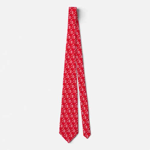 Disc Golf Snowflake Holiday Tie _ Red